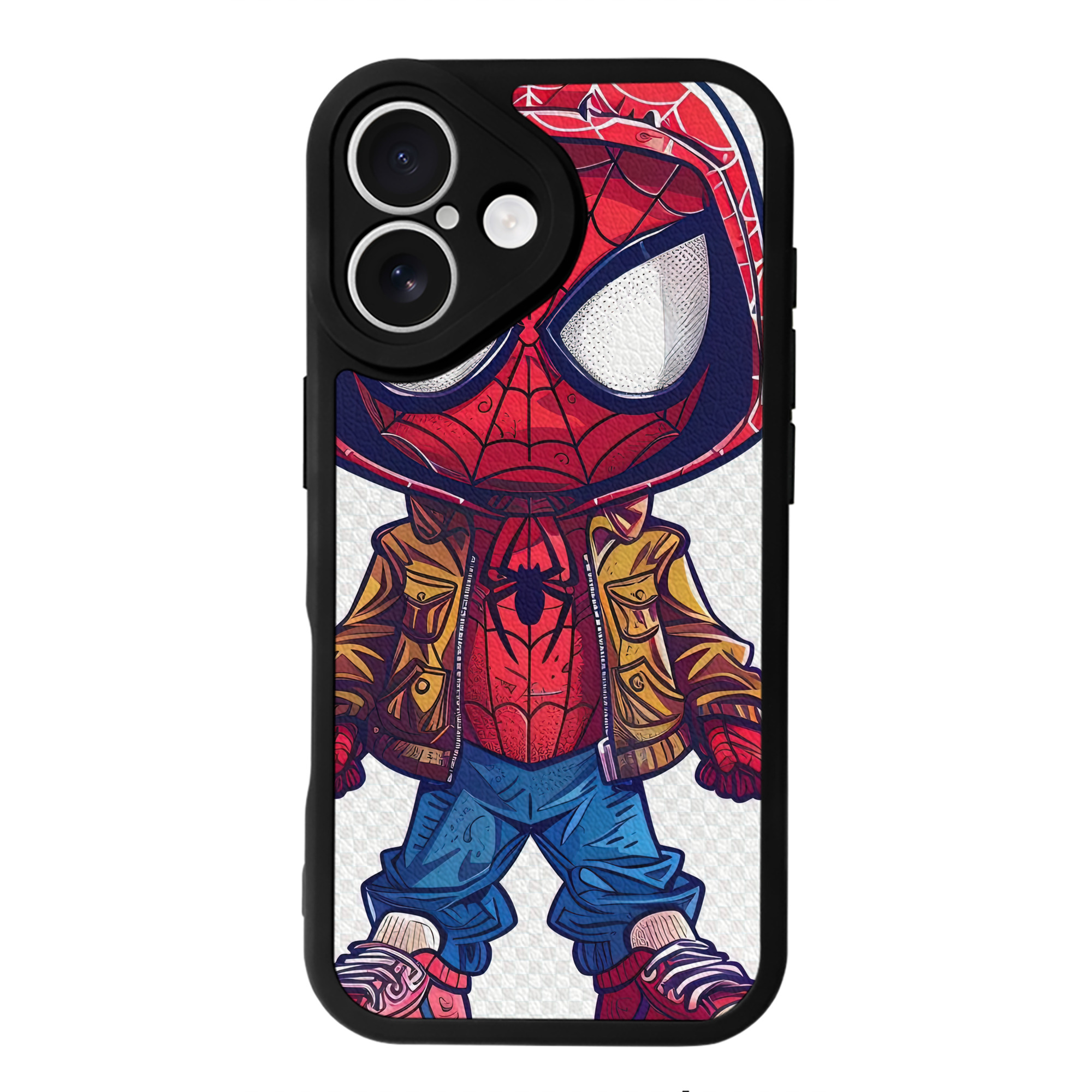 Spider Man スパイダーマン 【iPhone 16シリーズ対応】シリコンスマホケース（レザー調） 材質：シリコン